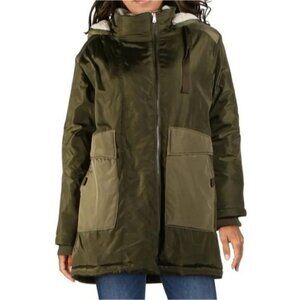 NWT‎ Aqua Puffer Coat Anorak Army Green Hooded Coat Size XS